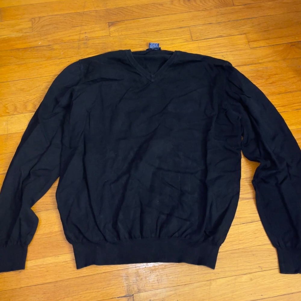 Faconnable Black V Neck Sweater